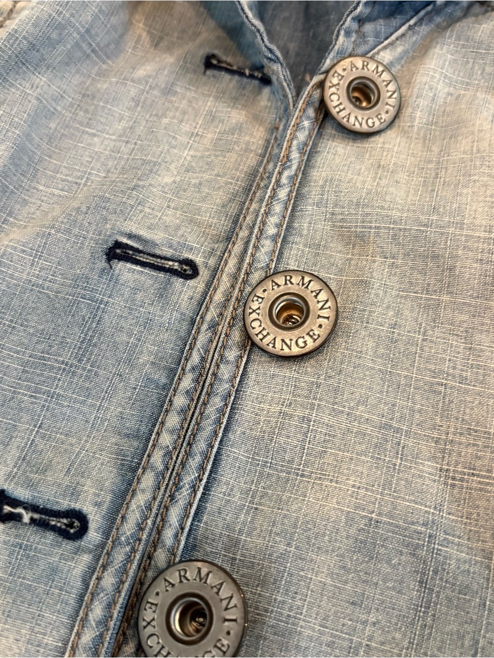 Armani Exchange Light Wash Denim Blazer Jacket - Picture 6 of 8